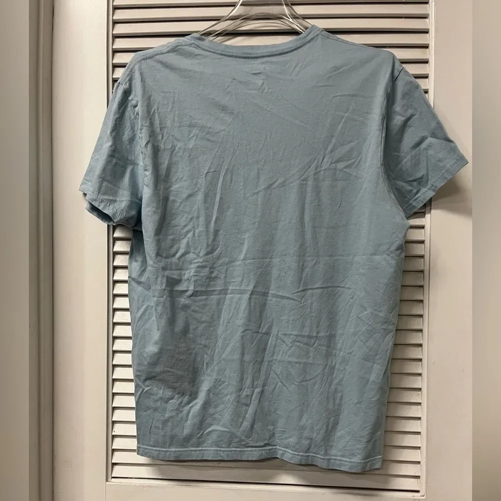Polo by Ralph Lauren Men's Light Blue V-Neck Tee large. EUC